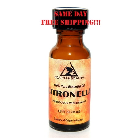 CITRONELLA ESSENTIAL OIL AROMATHERAPY 100% PURE NATURAL GLASS BOTT 0.5 OZ, 15 ml