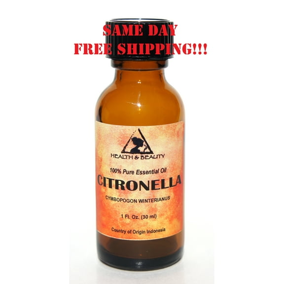 CITRONELLA ESSENTIAL OIL AROMATHERAPY 100% PURE NATURAL GLASS BOTTLE 1 OZ, 30 ml