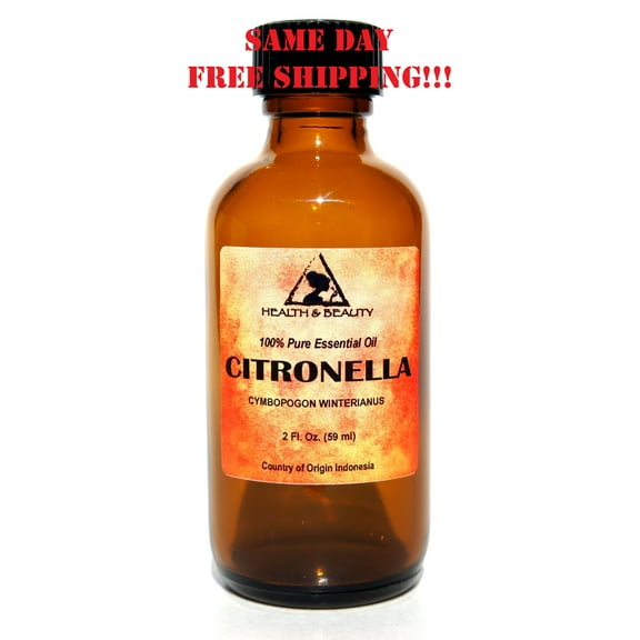 CITRONELLA ESSENTIAL OIL AROMATHERAPY 100% PURE NATURAL GLASS BOTTLE 2 OZ, 59 ml