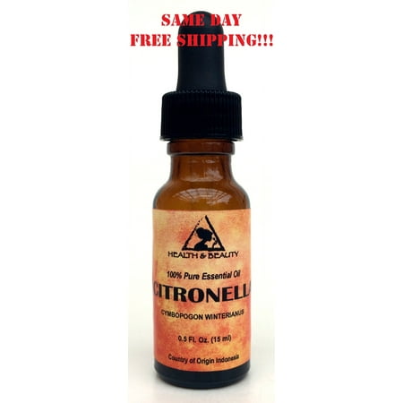 CITRONELLA ESSENTIAL OIL AROMATHERAPY 100% PURE NATURAL GLASS DROPP 0.5 OZ, 15 ml