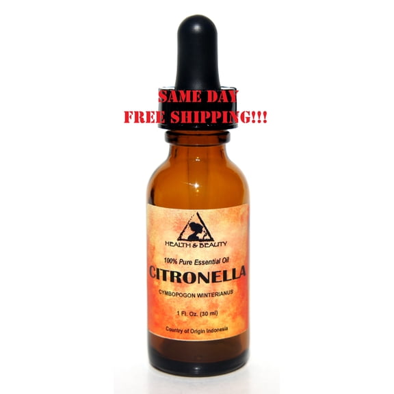CITRONELLA ESSENTIAL OIL AROMATHERAPY 100% PURE NATURAL GLASS DROPPER 1 OZ 30 ml