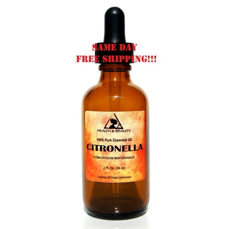 CITRONELLA ESSENTIAL OIL AROMATHERAPY 100% PURE NATURAL GLASS DROPPER 2 OZ 59 ml