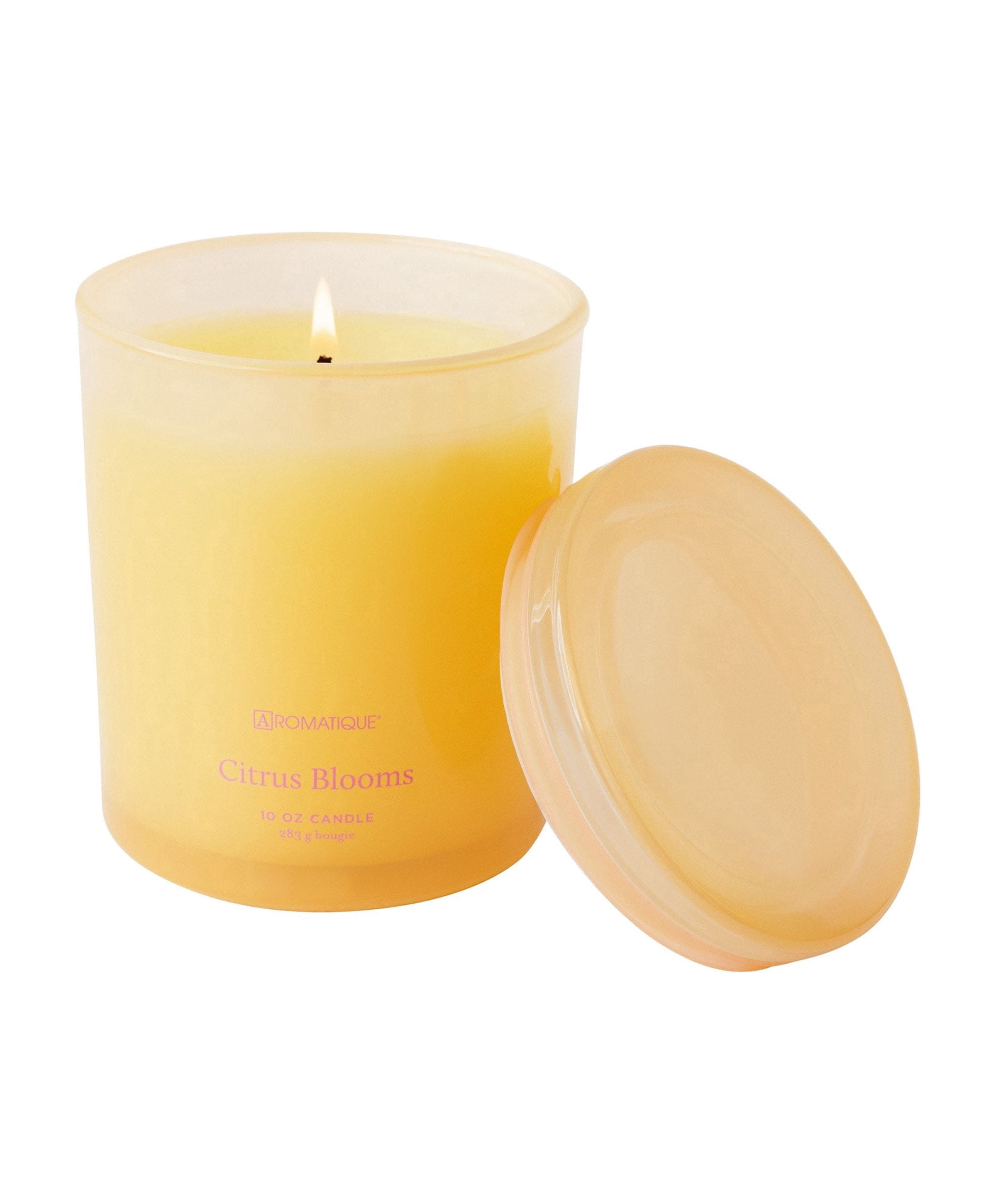 CITRUS BLOOMS Aromatique Foundry 10oz Tinted Glass Scented Jar Candle