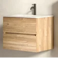 thumbnail image 1 of CITTANEO 24 Inch Bathroom Vanity with Ceramic Integral Top & Sink, 2 Soft-Closing Drawers and Invisible Handles, 1 of 6