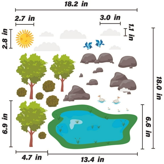 THE CITY - DIY Vinyl Adhesive Kids Bedroom Decal Art Scenery Decoration Nature Design Home Wall Decal Sheet - Removable Sticker Build A Scenery Stick And Peel For Readjustment Wall Dcor 18.2" x 18"