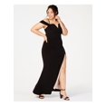 thumbnail image 1 of CITY STUDIO Womens Black Slitted Spaghetti Strap Off Shoulder Maxi Formal Sheath Dress Plus 18W, 1 of 4