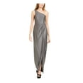 thumbnail image 1 of CITY STUDIO Womens Gray Zippered Sleeveless Asymmetrical Neckline Maxi Evening Sheath Dress Juniors 9, 1 of 2