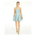 thumbnail image 1 of CITY STUDIO Womens Green Short Party Fit + Flare Dress Juniors 1, 1 of 4
