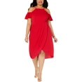 thumbnail image 1 of CITY STUDIO Womens Red Halter Midi Shift Party Dress Plus Size: 14W, 1 of 2