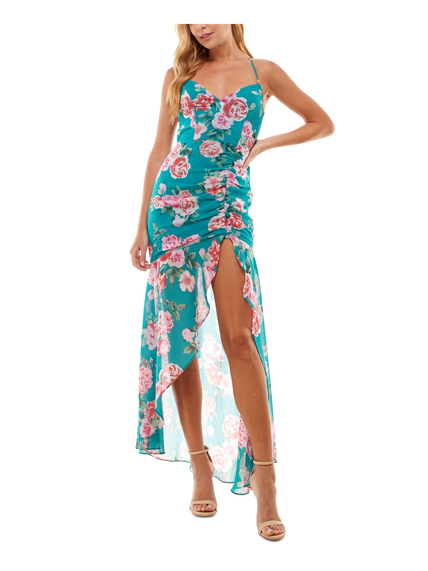 knee length dresses for ladies Teal Ruched Bat Wing Sleeve Midi Dress – AX Paris US