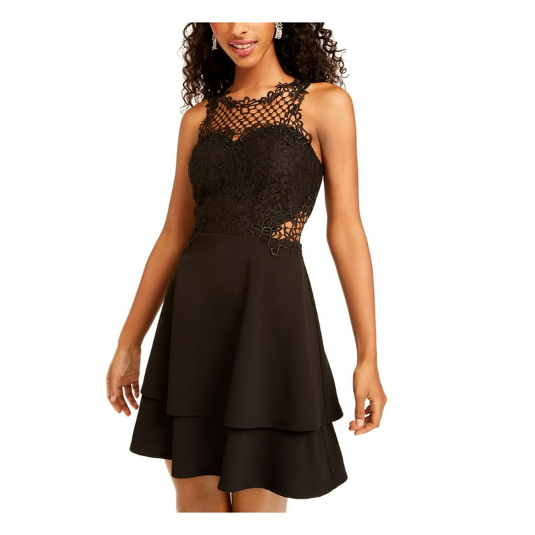 CITY TRIANGLES Womens Black Sleeveless Short Cocktail Dress Juniors 13