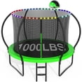 thumbnail image 1 of CITYLE 10FT Trampoline with Enclosure Net and Lights, Outdoor Trampoline for Kids and Adults, 1000LBS Trampoline with Basketball Hoop, Galvanized Steel Heavy Duty Trampolines, 1 of 7