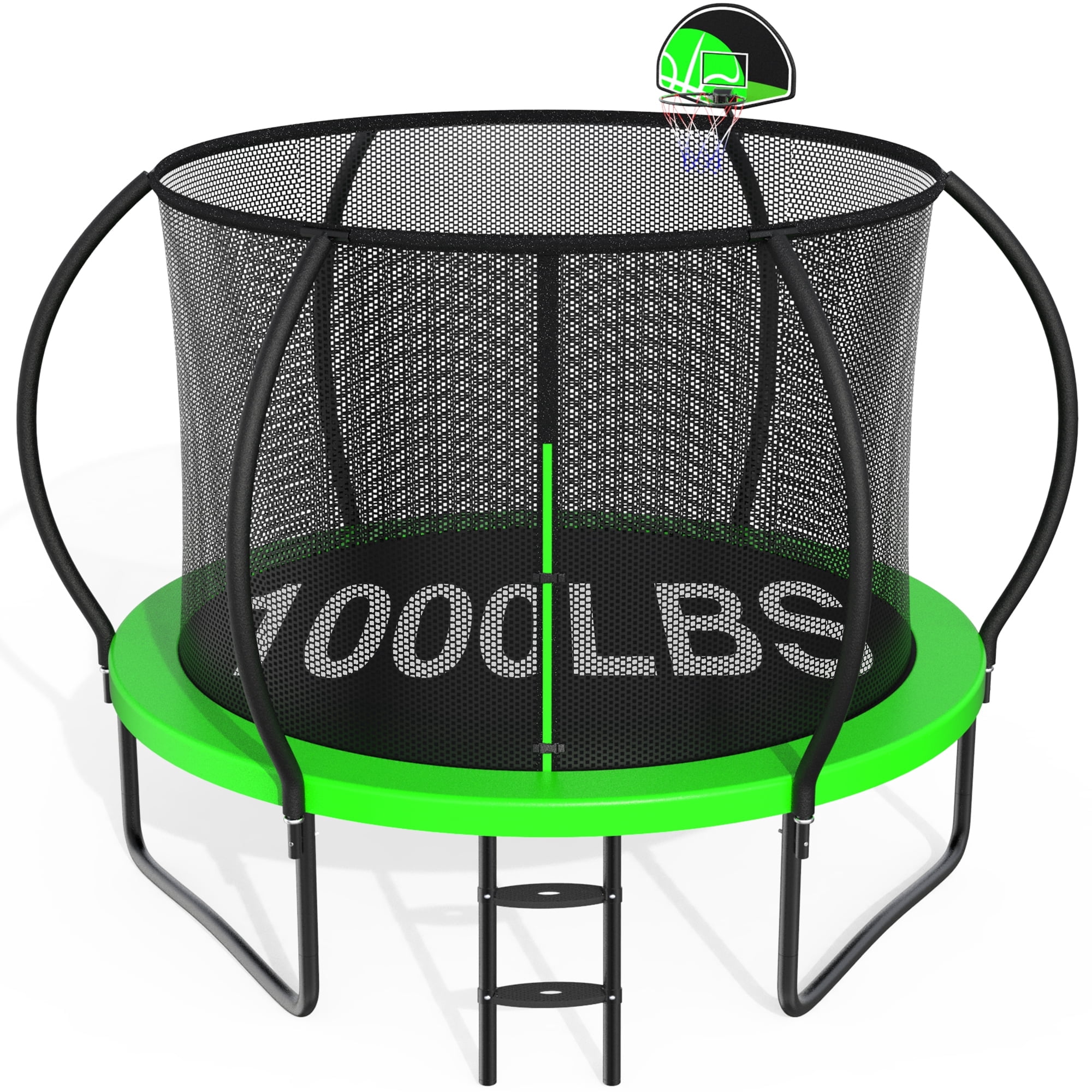 CITYLE 10FT Trampoline with Enclosure Net, Outdoor Trampoline for Kids and Adults, 1000LBS Trampoline with Basketball Hoop, Galvanized Steel Heavy Duty Trampolines with Xmas Gift