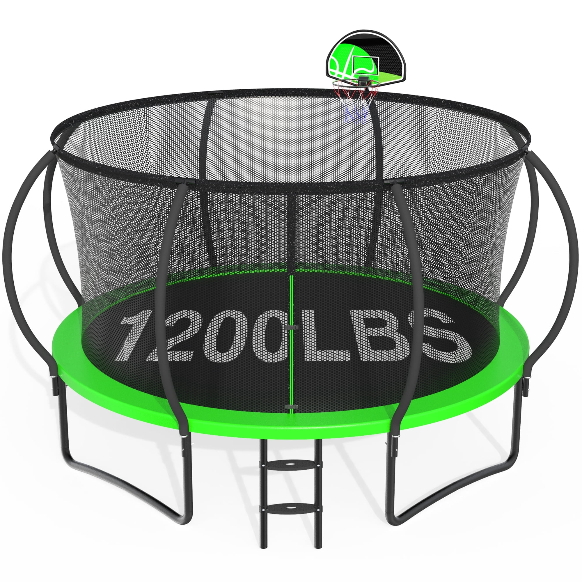 CITYLE 12FT Trampoline with Enclosure Net, Outdoor Trampoline for Kids and Adults, 1200LBS Trampoline with Basketball Hoop, Galvanized Steel Heavy Duty Trampolines, Xmas Gift