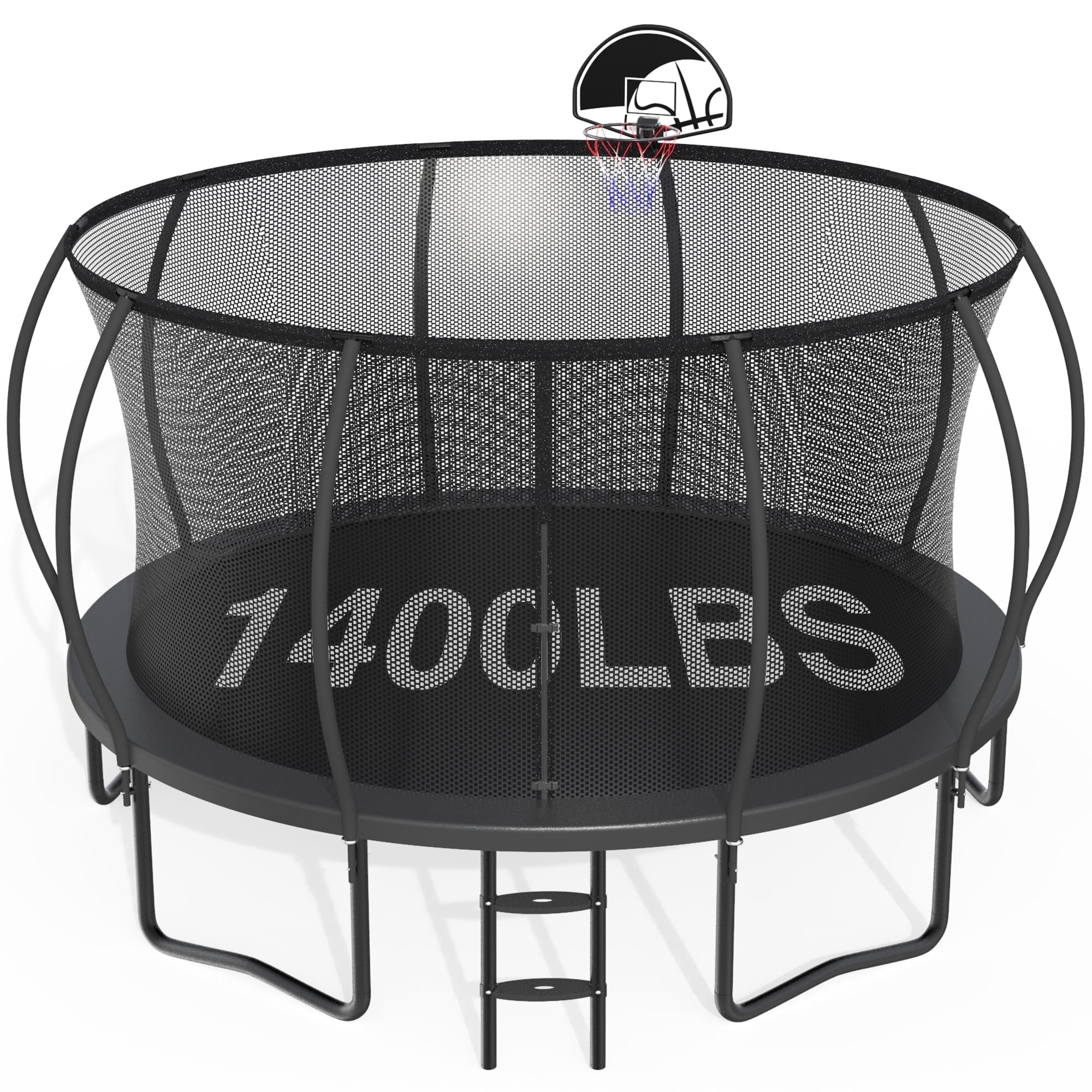 CITYLE 14FT Trampoline with Enclosure Net, Outdoor Trampoline for Kids and Adults, 1400LBS Trampoline with Basketball Hoop, Galvanized Steel Heavy Duty Trampolines with Xmas Gift