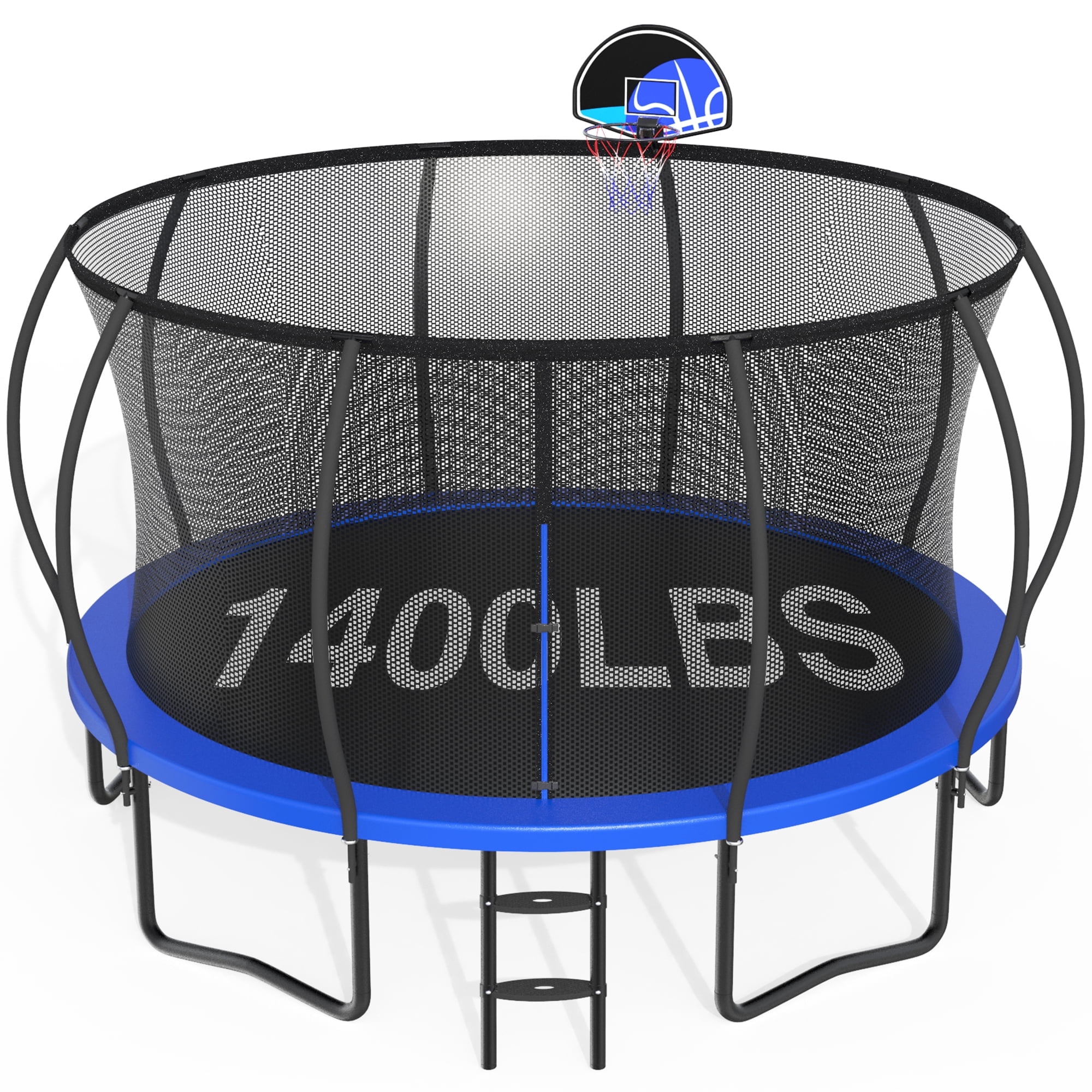 CITYLE 14FT Trampoline with Enclosure Net, Outdoor Trampoline for Kids and Adults, 1400LBS Trampoline with Basketball Hoop, Galvanized Steel Heavy Duty Trampolines with Xmas Gift