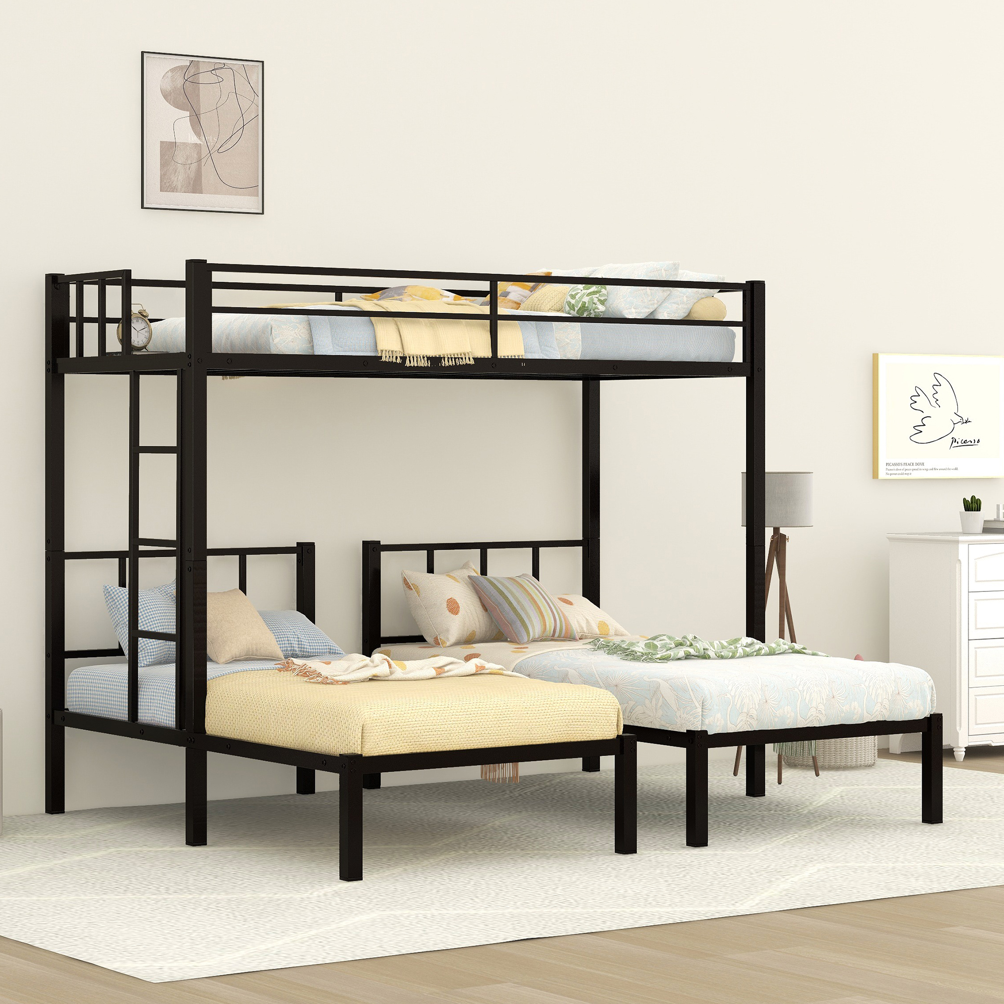 Better Homes & Gardens Leighton Kids' Wood Triple Bunk Bed, Twin Size