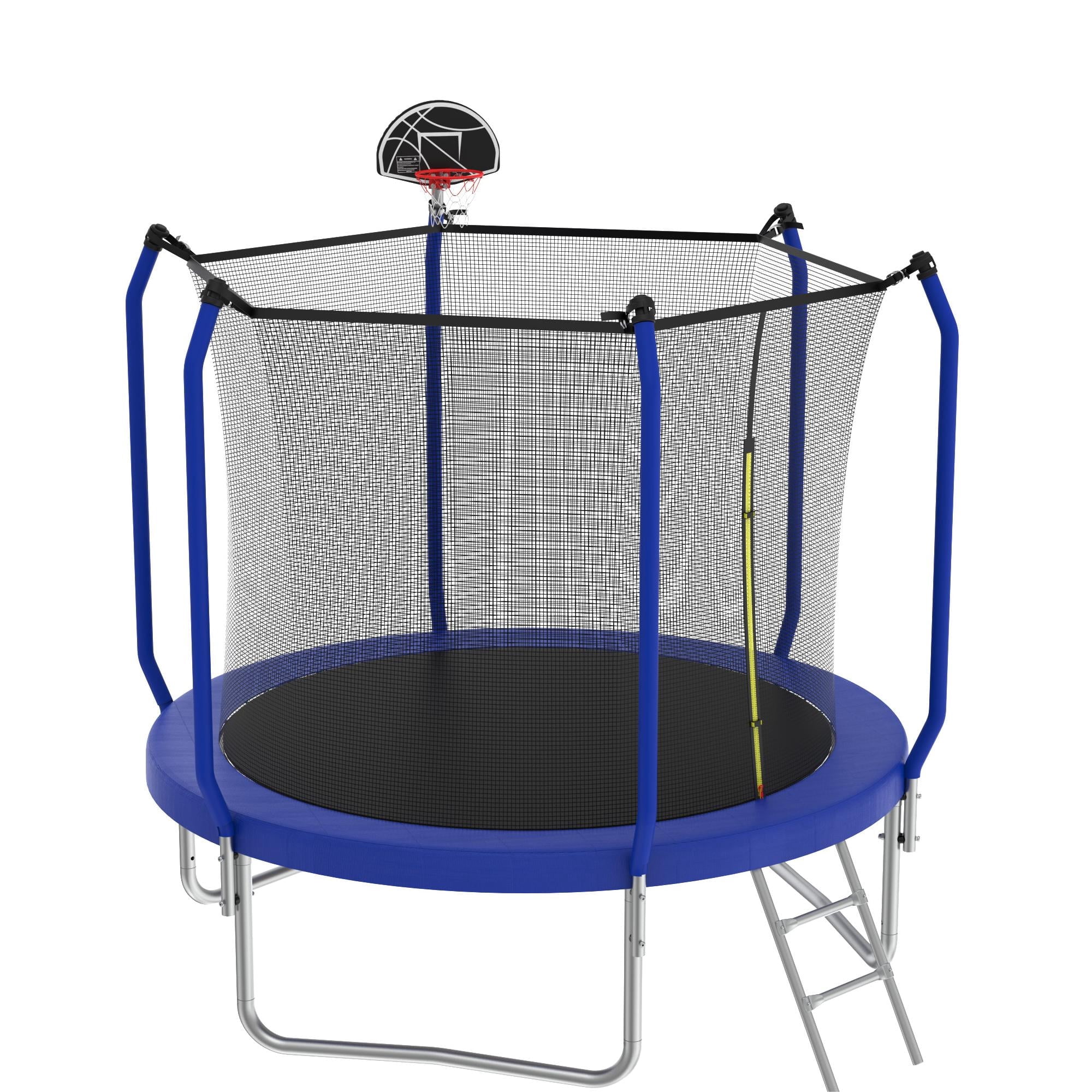 Trampoline With Basketball Hoop & Safety Enclosure – Fun For Kids & Adults, ASTM Approved