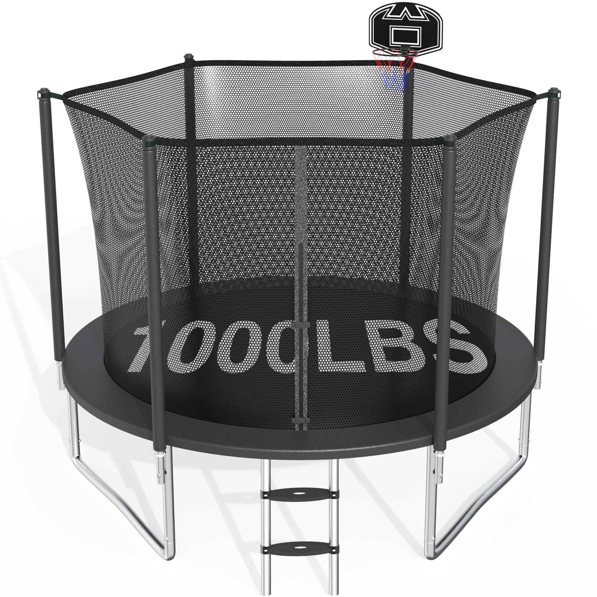 CITYLE Trampoline 10FT for Kids and Adults 1000LBS Weight Capacity, Heavy Duty Outdoor Trampolines with Basketball Hoop and Enclosure Net for Backyard, Birthday Gift