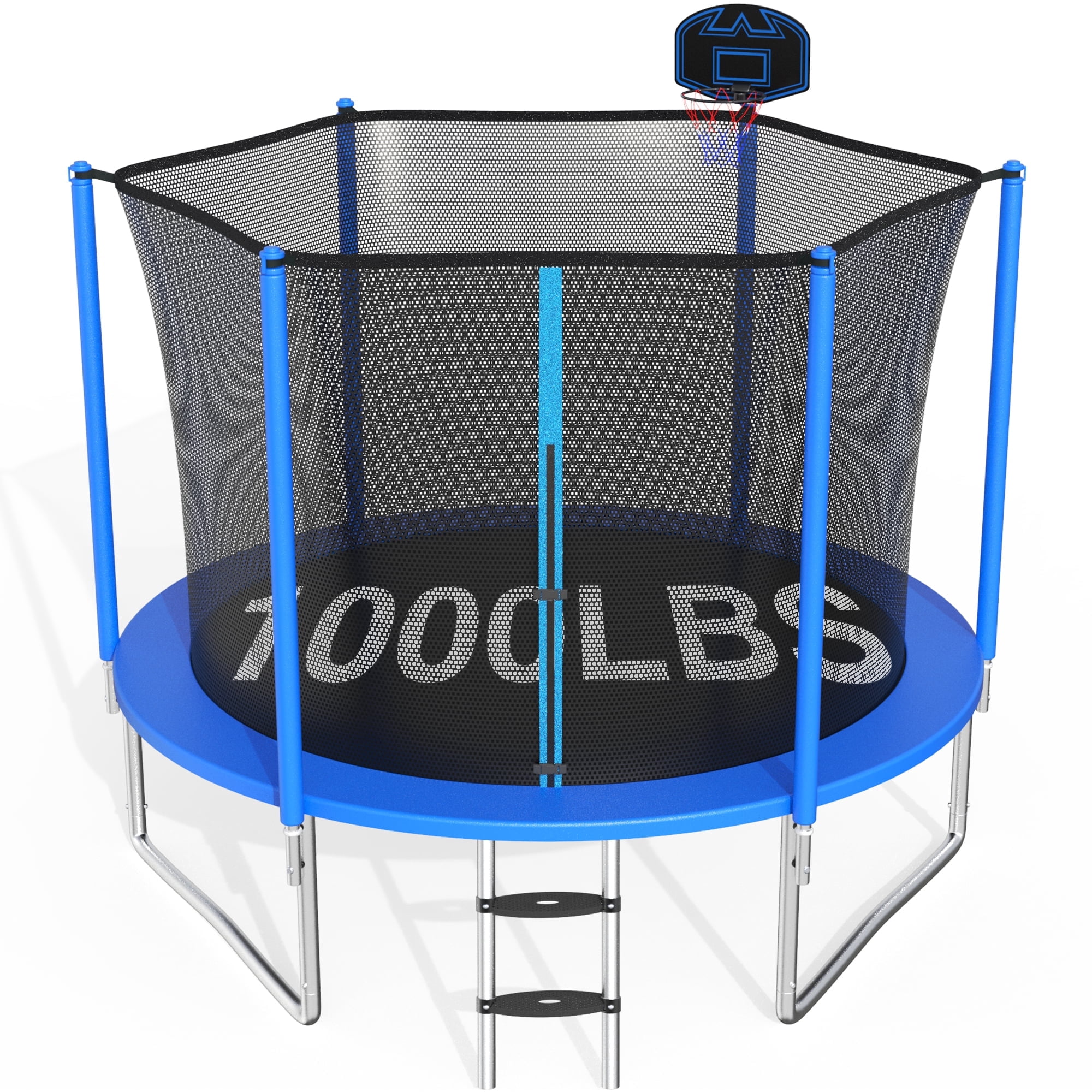CITYLE Trampoline 10FT for Kids and Adults 1000LBS Weight Capacity, Heavy Duty Outdoor Trampolines with Basketball Hoop and Enclosure Net for Backyard, Birthday Gift