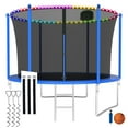thumbnail image 1 of CITYLE Trampoline 10FT Trampoline for Kids and Adults, Outdoor Trampoline with Lights, Trampoline with Enclosure, Basketball Hoop, Wind Stakes, Ladder, Weather Resistant, Easy Assembly, Last Long, 1 of 8