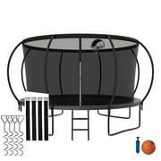 CITYLE Trampoline 12FT 14FT 15FT 16FT 1200LBS 12 FT Trampoline for Kids and Adults Trampoline with Enclosure Net, Wind Stakes, Basketball Hoop, Heavy Duty Recreational Trampolines