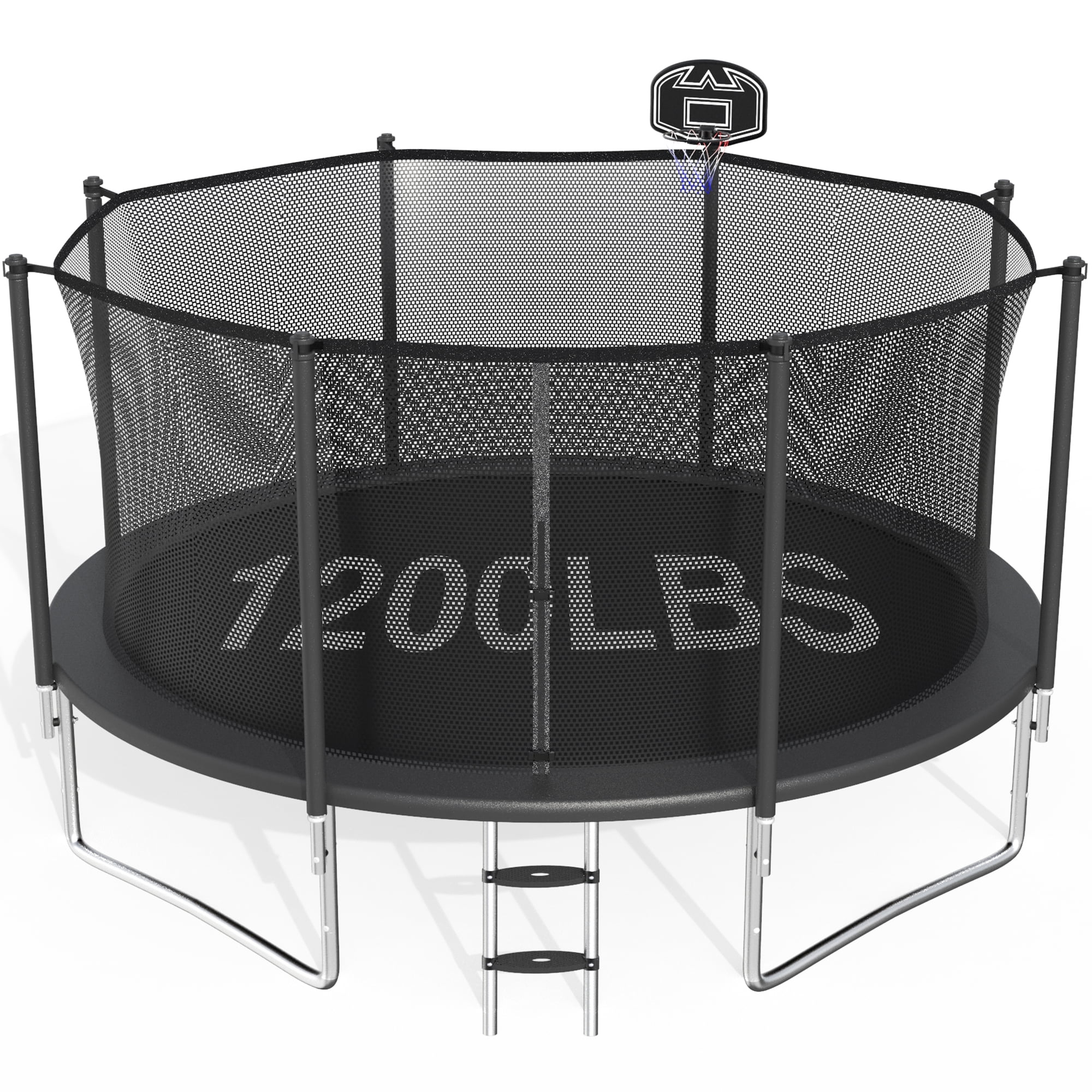 CITYLE Trampoline 12FT 14FT 15FT 16FT 1500LBS Trampoline for Adults Kids Trampolines with Basketball Hoop, Outdoor Heavy Duty Trampoline with Enclosure, Easy to Install & Last Long