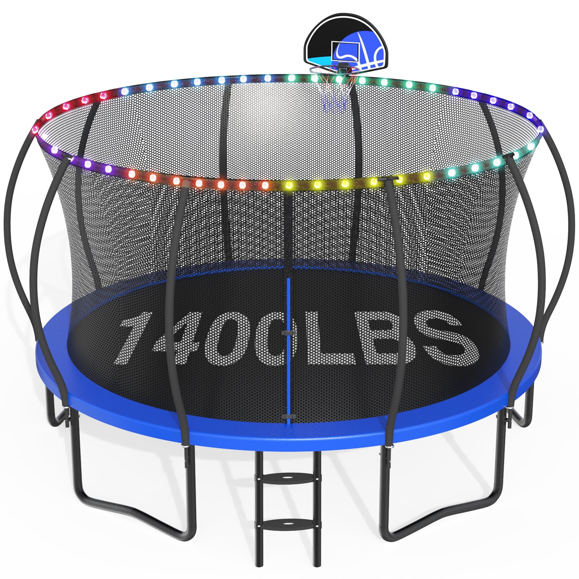 CITYLE Trampoline 1500LBS 12 14 15 16 FT Trampoline for Kids and Adults with Lights, 14FT Trampoline with Enclosure Net, Basketball Hoop, Heavy Duty Trampolines Outdoor