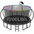 thumbnail image 1 of CITYLE Trampoline 1500LBS 12 14 15 16 FT Trampoline for Kids and Adults with Lights, 12FT Trampoline with Enclosure Net, Basketball Hoop, Wind Stakes, Heavy Duty Trampolines Outdoor, 1 of 8
