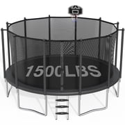 CITYLE Trampoline 16FT Trampoline for Adults and Kids, 1500LBS Outdoor Trampolines with Basketball Hoop and Enclosure Net, Heavy Duty Trampoline, Easy to Install & Last Long, Birthday Gift