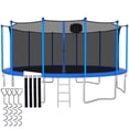 thumbnail image 1 of CITYLE Trampoline 16FT for Adults and Kids 1500LBS, Heavy Duty Outdoor Trampoline with Enclosure and Basketball Hoop, 4 Wind Stakes, No Gap Design, Backyard Trampoline, Blue, 1 of 6
