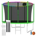 thumbnail image 1 of CITYLE Trampoline 8FT for Kids and Adults with Lights, 800LBS Weight Capacity, Heavy Duty Outdoor Trampolines with Basketball Hoop and Enclosure Net for Backyard, Birthday Gift, 1 of 9