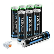 CITYORK 8 Pack 1.5V Rechargeable AAA Lithium Batteries, Constant Output Triple-A Li-ion Batteries, Fast Charging,1200mWh