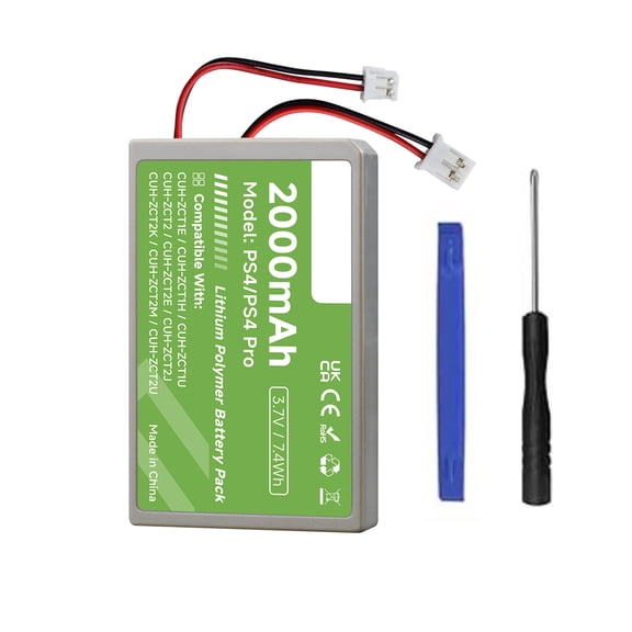 CITYORK 1-Pack 2000mAh PS4 Dualshock 4 Battery Replacement for PS4/PS4 Pro/PS4 Slim PS4 PlayStation 4 Controller CUH-ZCT1E CUH-ZCT1H CUH-ZCT1U CUH-ZCT2 CUH-ZCT2U