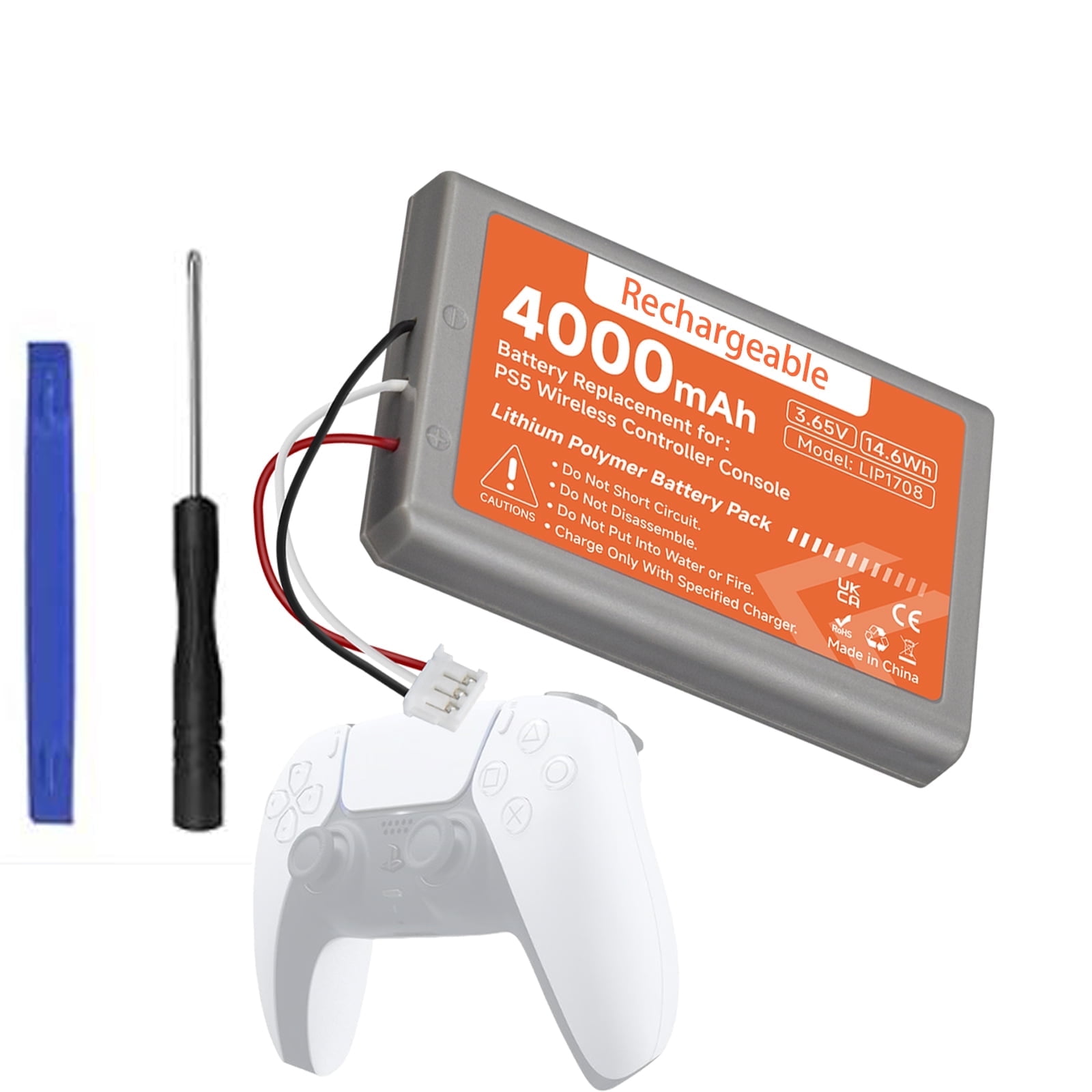 CITYORK, PS5 Battery Replacement, CFI-ZCT1W, 3.65V 4000mAh