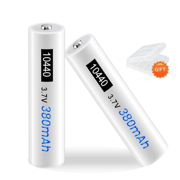 CITYORK 10440 Rechargeable Battery, 2 Pack 10440 Li-ion Rechargeable Batteries 3.7V 380mAh for LED Flashlight Torch, Doorbells, Headlamps