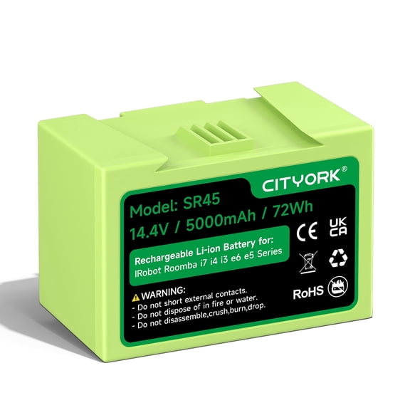 CITYORK 14.4V Rechargeable Li-ion 5000mAh Sweeping Mopping Battery for i3 i3+ i4 i4+ i7 i7+ i8 i8+ e5 e6 e6198 J5 J5+ J6 J6+ J7 J7+ Series Vacuum Cleaner