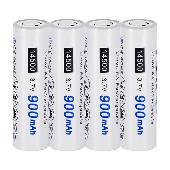 CITYORK 14500 Batteries, 4-Pack 900mAh 3.7V Lithium-ion Quick Charge Rechargeable High Capacity 14500 Battery for Flashlight ,Keyboard