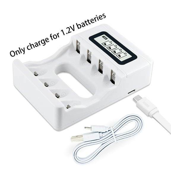 CITYORK 4 Bay Rechargeable Battery Charger with LCD Eye Protection Screen,Fast Charging for 1.2V AA AAA NiMH NiCD Rechargeable Batteries with Refresh Function with Charger