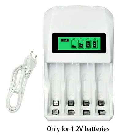 CITYORK 4 Bay Rechargeable Battery Charger with LCD Eye Protection Screen,Fast Charging for 1.2V AA AAA NiMH NiCD Rechargeable Batteries with Refresh Function with Charger