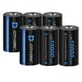 CITYORK 6 Pack D Cell Rechargeable Batteries 10000mAh 1.2V NiMh D Size