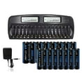 thumbnail image 1 of CITYORK 8 AA Batteries and 8 AAA Ni-MH Rechargeable Batteries with 16 Slot Battery Charger with Discharge Function, Suitable for Dual-a Triple-a Nickel Hydrogen/Nickel Cadmium Batteries (Fast Charger), 1 of 10