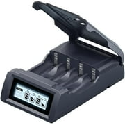 CITYORK AA AAA Battery Charger,1.5V AA AAA Lithium Battery Charger and 1.2V NiMH/NiCD AA AAA Batteries Charger,4 Bays LCD Display Lithium AA Charger