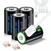 CITYORK CR2 Lithium Batteries ，4 Pack 3V 350mAh Lithium-ion TYPE-C Quick Charge USB Rechargeable CR2 Photo Batteries for Golf Rangefinder，instant cameras，bike lights,driving watches，no-bark collars