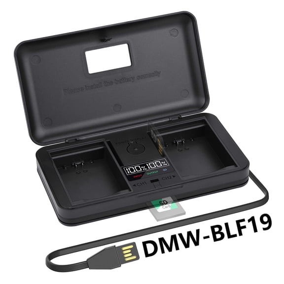 CITYORK DMW-BLF19 LCD Multi-Functional Digital Camera Battery Charger Case for Panasonic Lumix GH3 GH4 GH5 G9
