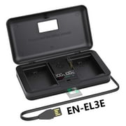 CITYORK Digital Camera Battery Charger EN-EL3E LCD Multi-Functional Battery Charger Case for Nikon DSLR, D50, D70, D80, D90, D100, D200, D300, D700, D900, D70s, D300S