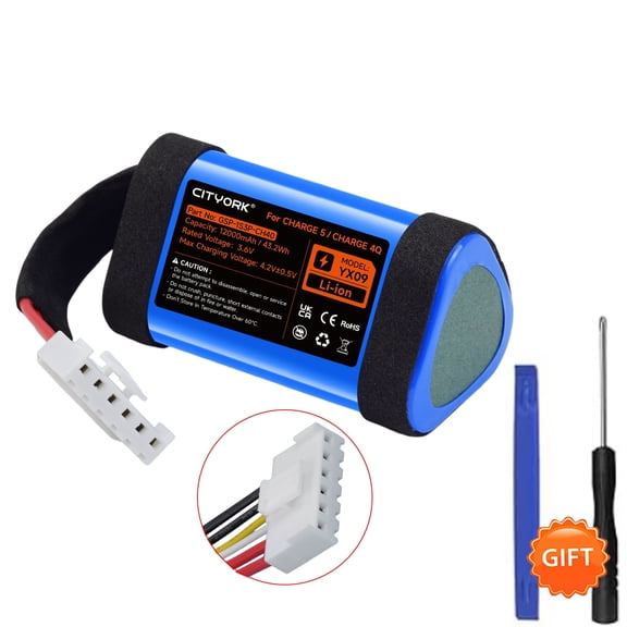 CITYORK GSP-1S3P-CH40 Replacement Charge 5 Battery, High Capacity 12000mAh for Charge 5/ Charge 4Q Bluetooth Speaker, GSP-1S3P-CH4A, GSP-1S3P-CH4D