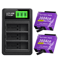 thumbnail image 1 of CITYORK Insta360 Ace Pro Battery(2 Packs) with Fast Charger, 2400mAh High Capacity Rechargeable Battery and 3 Slot Intelligent LCD Screen Charger for Insta360 Ace/ Ace Pro/ Ace Pro2 Action Camera, 1 of 9