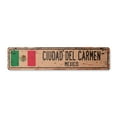 thumbnail image 1 of CIUDAD DEL CARMEN MEXICO Vintage Plastic Street Sign Mexican flag city country road wall gift | Indoor/Outdoor | 18" Wide, 1 of 4