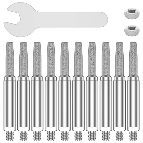 CIVG 10pcs Chainsaw Sharpening Bits Tungsten Carbide Diamond Chainsaw Sharpener High Hardness Burr Grinding Stone Chainsaw Sharpening Kit for 8-22 Inch Chain Saw Stone Jewelry Wood